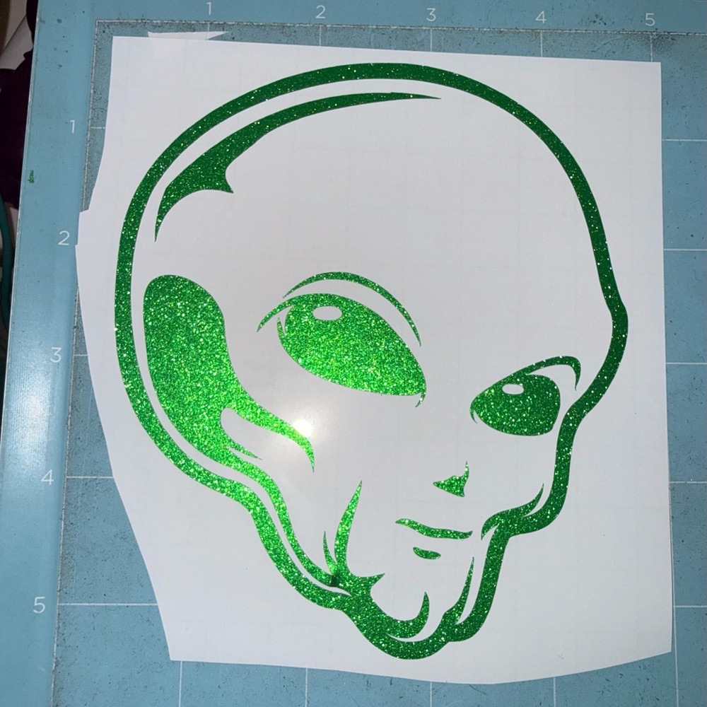 Green Alien Head Decal